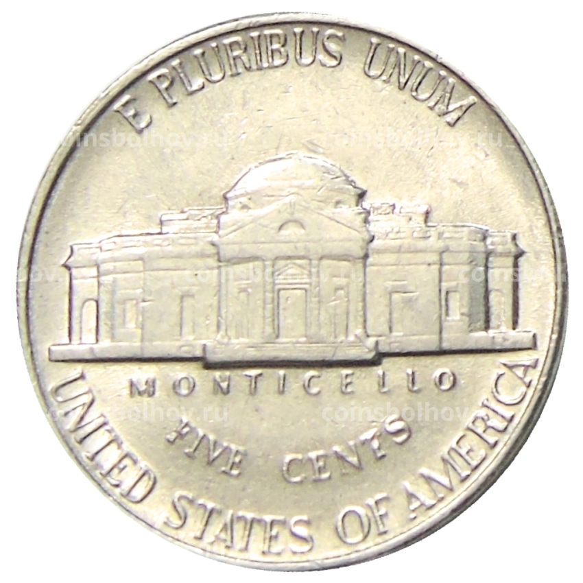 Монета 5 центов 1991 года D США (вид 2)