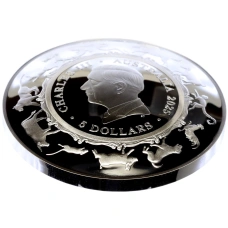 Монета 5 долларов 2025 года Австралия «Год змеи» (в коробке) (реверс)