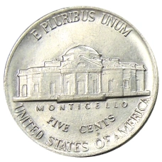 Монета 5 центов 1986 года D США (реверс)