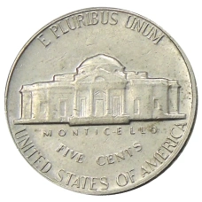 Монета 5 центов 1970 года D США (реверс)