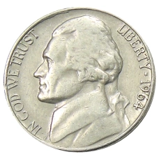 Монета 5 центов 1964 года D США (аверс)