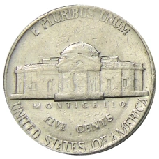 Монета 5 центов 1974 года D США (реверс)