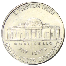 Монета 5 центов 1998 года D США (реверс)