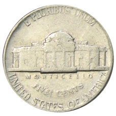 Монета 5 центов 1971 года D США (реверс)