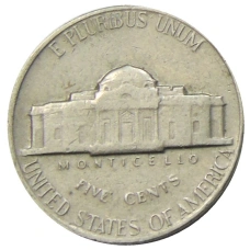 Монета 5 центов 1970 года S США (реверс)