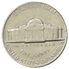 Монета 5 центов 1970 года S США (реверс)