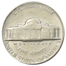 Монета 5 центов 1970 года S США (реверс)