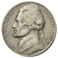 Монета 5 центов 1970 года S США (аверс)