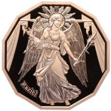 Монета 20 центов 2024 года Самоа «Архангелы — Архангел Разиэль» (аверс)