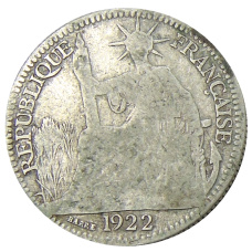 Монета 10 центов 1922 года  Французский Индокитай (аверс)