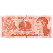 Банкнота 1 лемпира 2022 года Гондурас