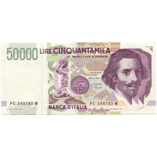 Банкнота 50000 лир 1992 года Италия