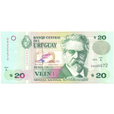 Банкнота 20 песо 1994 года Уругвай