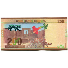 Банкнота 200 боливиано 1986 (2019) года Боливия «Боливия многонациональная страна» (вид 2)