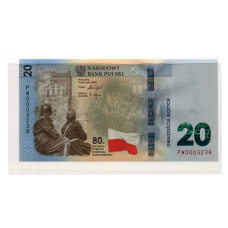 Банкнота 20 злотых 2024 года Польша «80 лет Варшавскому восстанию» (в буклете) (аверс)