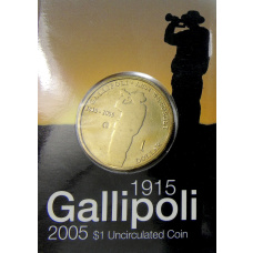 Монета 1 доллар 2005 года В Австралия «90 лет Дарданельской операции(Галлиполи)» (в блистере) (аверс)