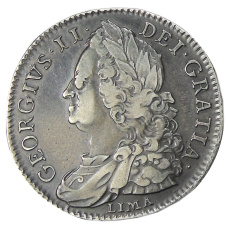 Монета 1/2 кроны 1746 года Великобритания — Георг II (аверс)