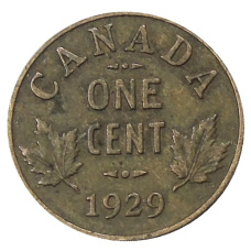 Монета 1 цент 1929 года Канада (аверс)
