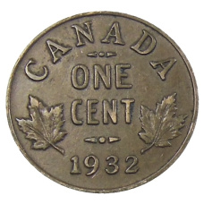 Монета 1 цент 1932 года Канада (аверс)