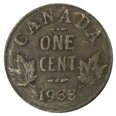 Монета 1 цент 1933 года Канада (аверс)