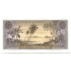 Банкнота 10 тала 1967 года Самоа и Сизифо — Официальный репринт 2020 года (реверс)