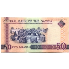 Банкнота 50 даласи  2013 года Гамбия (вид 2)