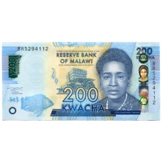 Банкнота 200 квача 2022 года Малави