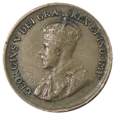 Монета 1 цент 1933 года Канада (реверс)