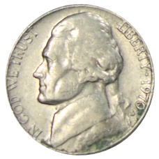 Монета 5 центов 1970 года S США (аверс)