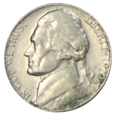 Монета 5 центов 1970 года S США (аверс)