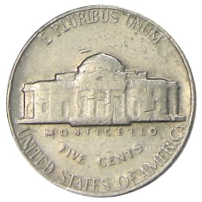 Монета 5 центов 1970 года S США (реверс)