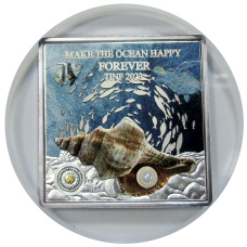 Жетон (настольная медаль) «Замечательная жизнь океана — TINF 2023 (Сделай океан счастливым навсегда)» (в слабе NGC PF 70)