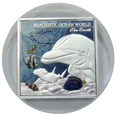 Жетон (настольная медаль) «Замечательная жизнь океана — TINF 2023 (Сделай океан счастливым навсегда)» (в слабе NGC PF 70) (вид 2)