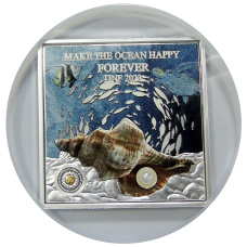 Жетон (настольная медаль) «Замечательная жизнь океана — TINF 2023 (Сделай океан счастливым навсегда)» (в слабе NGC PF 70)