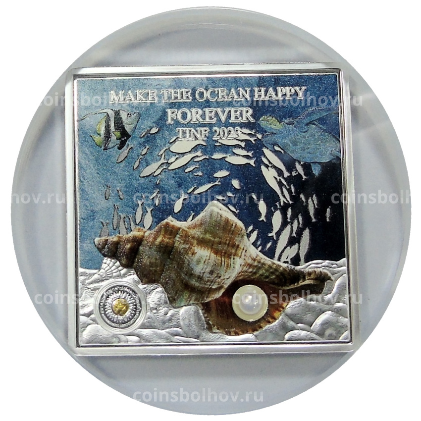 Жетон (настольная медаль) «Замечательная жизнь океана — TINF 2023 (Сделай океан счастливым навсегда)» (в слабе NGC PF 70)