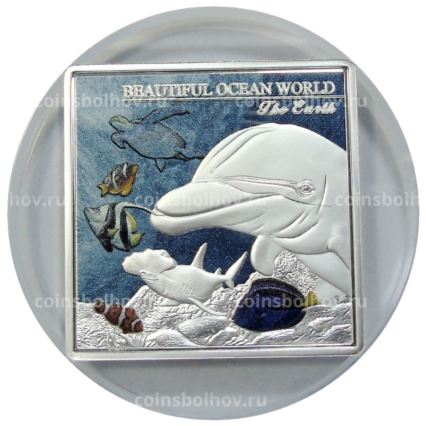 Жетон (настольная медаль) «Замечательная жизнь океана — TINF 2023 (Сделай океан счастливым навсегда)» (в слабе NGC PF 70) (вид 2)
