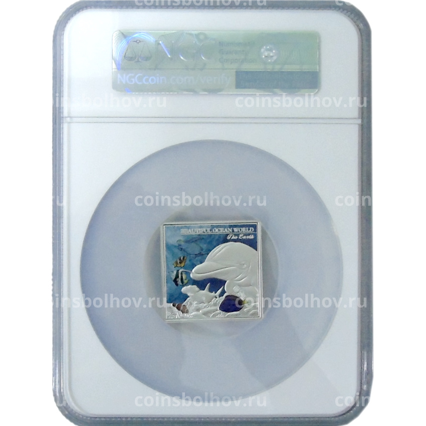 Жетон (настольная медаль) «Замечательная жизнь океана — TINF 2023 (Сделай океан счастливым навсегда)» (в слабе NGC PF 70) (вид 4)
