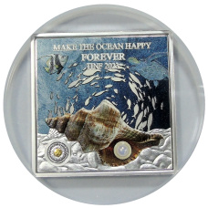 Жетон (настольная медаль) «Замечательная жизнь океана — TINF 2023 (Сделай океан счастливым навсегда)» (в слабе NGC PF 70)