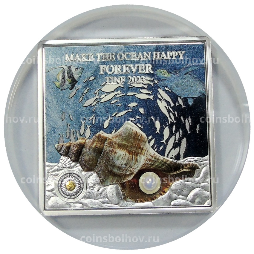 Жетон (настольная медаль) «Замечательная жизнь океана — TINF 2023 (Сделай океан счастливым навсегда)» (в слабе NGC PF 70)