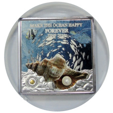 Жетон (настольная медаль) «Замечательная жизнь океана — TINF 2023 (Сделай океан счастливым навсегда)» (в слабе NGC PF 70)