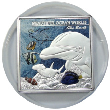 Жетон (настольная медаль) «Замечательная жизнь океана — TINF 2023 (Сделай океан счастливым навсегда)» (в слабе NGC PF 70) (вид 2)