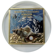 Жетон (настольная медаль) «Замечательная жизнь океана — TINF 2023 (Сделай океан счастливым навсегда)» (в слабе NGC PF 70)