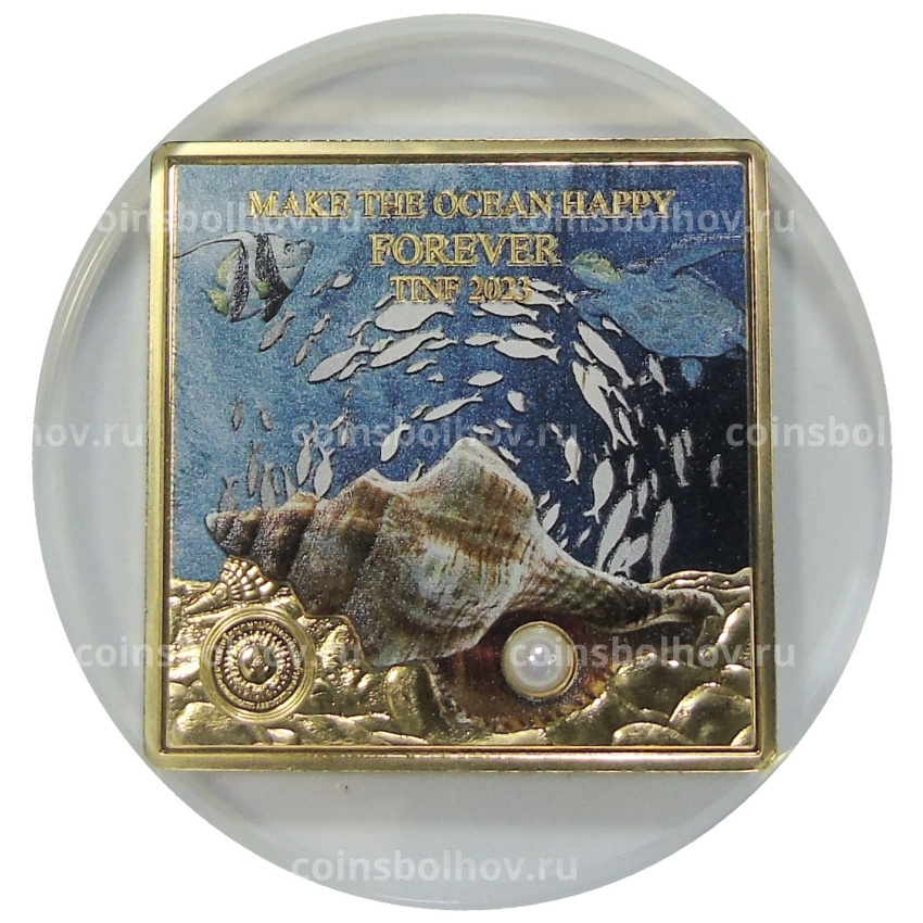 Жетон (настольная медаль) «Замечательная жизнь океана — TINF 2023 (Сделай океан счастливым навсегда)» (в слабе NGC PF 70)