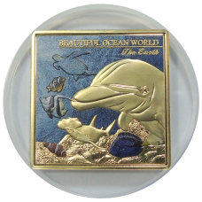 Жетон (настольная медаль) «Замечательная жизнь океана — TINF 2023 (Сделай океан счастливым навсегда)» (в слабе NGC PF 70) (вид 2)