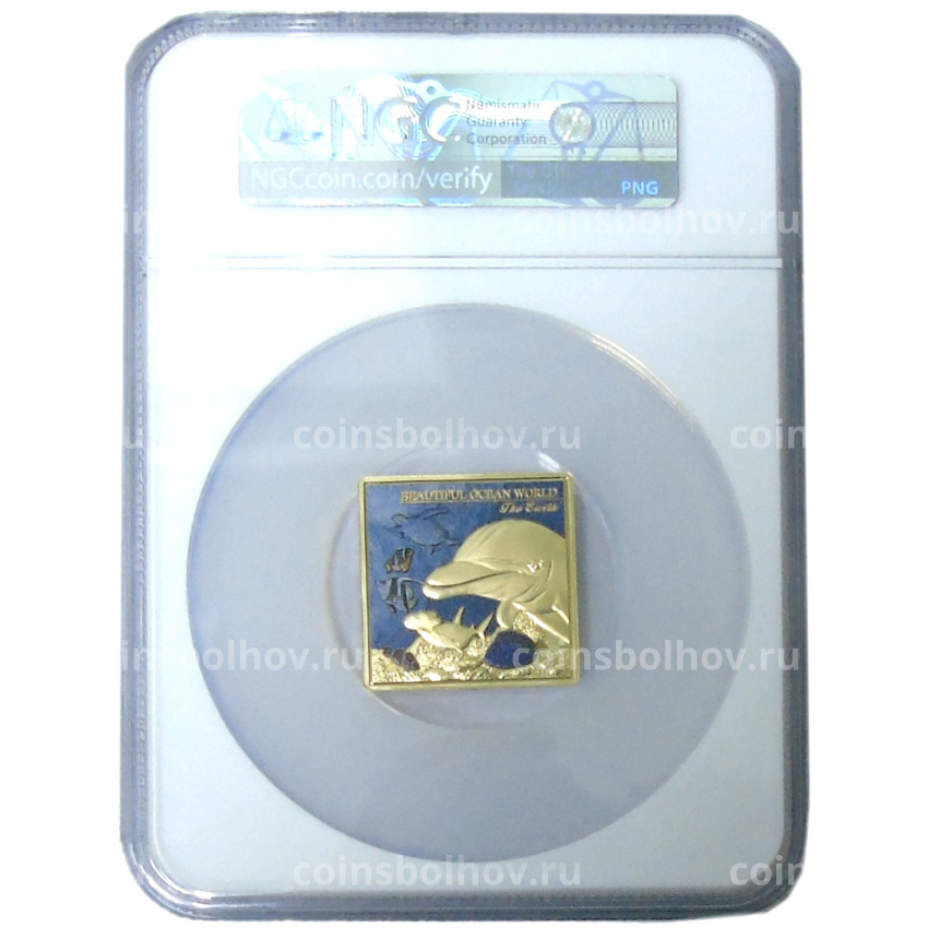 Жетон (настольная медаль) «Замечательная жизнь океана — TINF 2023 (Сделай океан счастливым навсегда)» (в слабе NGC PF 70) (вид 4)