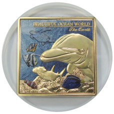 Жетон (настольная медаль) «Замечательная жизнь океана — TINF 2023 (Сделай океан счастливым навсегда)» (в слабе NGC PF 70) (вид 2)