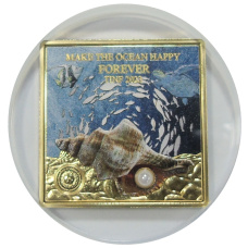 Жетон (настольная медаль) «Замечательная жизнь океана — TINF 2023 (Сделай океан счастливым навсегда)» (в слабе NGC PF 70)