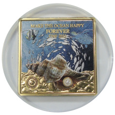 Жетон (настольная медаль) «Замечательная жизнь океана — TINF 2023 (Сделай океан счастливым навсегда)» (в слабе NGC PF 70)