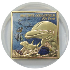 Жетон (настольная медаль) «Замечательная жизнь океана — TINF 2023 (Сделай океан счастливым навсегда)» (в слабе NGC PF 70) (вид 2)