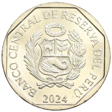 Монета 1 соль 2024 года Перу «Керамика доколумбового периода — Культура Моче» (реверс)